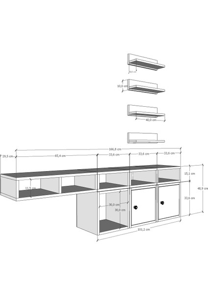Modüler Duvar Tipi Makyaj Masası Raf Seti 3 Adet Raf, Kapaklı Vitrin Gözü – BEYAZ-NRG-MKJ-1004 fırsatları