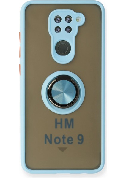 Xiaomi Redmi Note 9 Kılıf Montreal Yüzüklü Silikon Kapak - Buz MAVI-(5796) - ER001Y-53TLC6