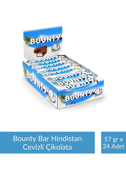 Bar Hindistan Cevizli Çikolata 57 gr x 24 Adet