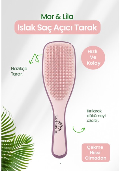 Islak Saç Açıcı Tarak Mor & Lila