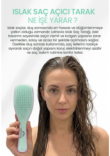 Saç Açıcı Tarak Kırılma Karşıtı Dolaşık Açıcı 2 Katmanlı Tasarım Lila Su Yeşili fiyatları