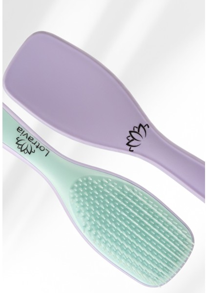 Saç Açıcı Tarak Kırılma Karşıtı Dolaşık Açıcı 2 Katmanlı Tasarım Lila Su Yeşili indirimleri