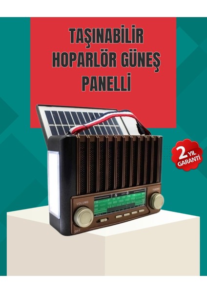 Buğz Nostaljik Tasarımlı Solar Şarjlı Radyo Am Fm Sw ve Bluetooth