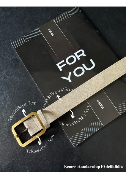 Süet Antik Tokalı Kadın Pantolon Kemeri, Ceket Kemeri, Elbise Kemeri, Gömlek Kemeri