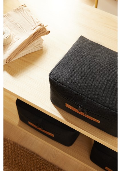 3'lü Siyah Renk Jüt Hurç Set 30 x 22 x 18 cm modelleri