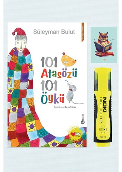 101 Atasözü 101 Öykü - Süleyman Bulut - 9789750724701 - Sarı Fosforlu Kalem- Not Defterli Seti