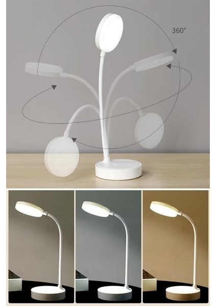 Mytechcat® Yuvarlak Usbli Dokunmatik 3 Kademeli 360 Derece Özel Göz Korumalı LED Lityum Masa Lambası indirimleri