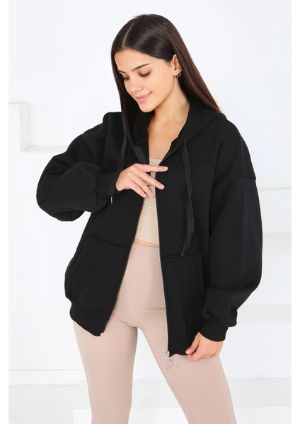 Surdacollection Uç Ip Kapüşonlu Fermuarlı Ceket