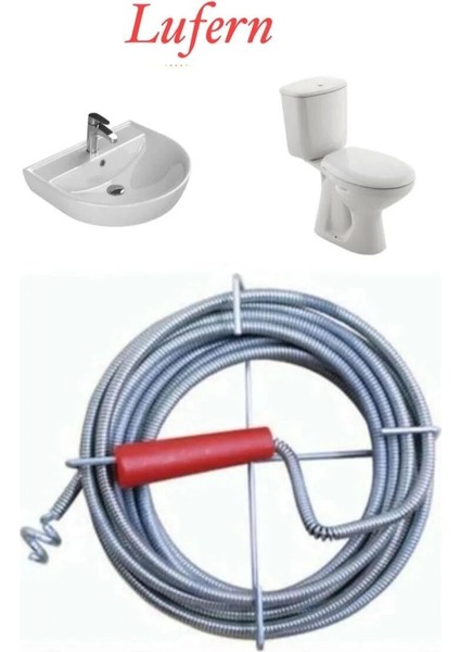 Premium 12 Metre Tıkanıklık Kanal Açma Klozet Gider Açıcı Boru Temizleme Spiral Tel Susta Manuel Uç fırsatları