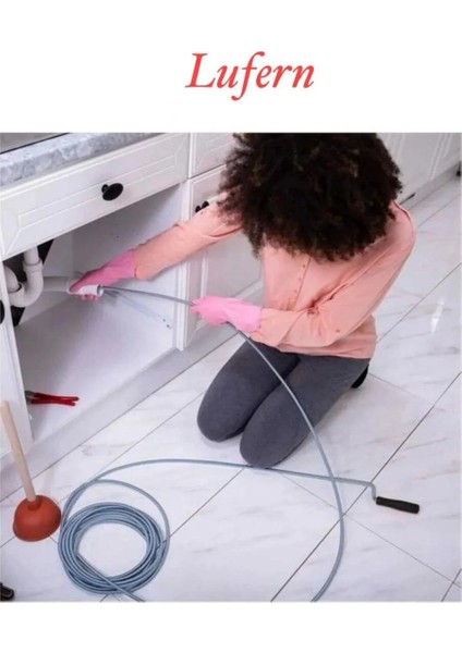 Premium 12 Metre Tıkanıklık Kanal Açma Klozet Gider Açıcı Boru Temizleme Spiral Tel Susta Manuel Uç indirimleri