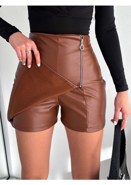 Deri Şort Etek modelleri