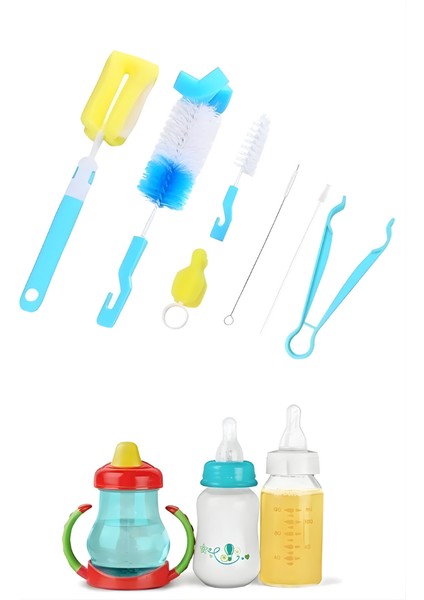 Mytechcat® 7 Parça Biberon Uzun Kavanoz Termos Suluk Sürahi Yağ Şişe Içi Temizleme Fırçası Seti
