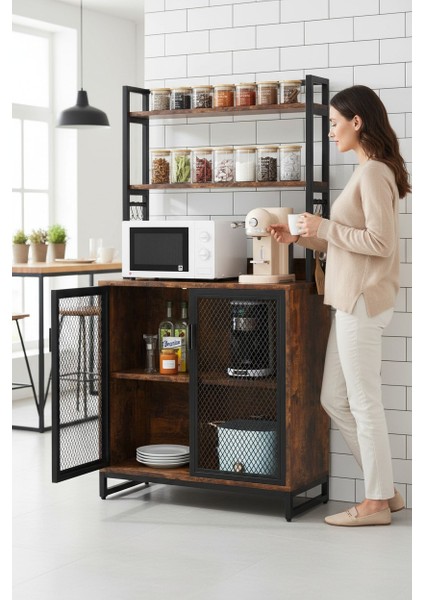 Tel Kapaklı Mutfak Banyo Düzenleyici Raf Kahve Köşesi Çok Amaçlı Raf