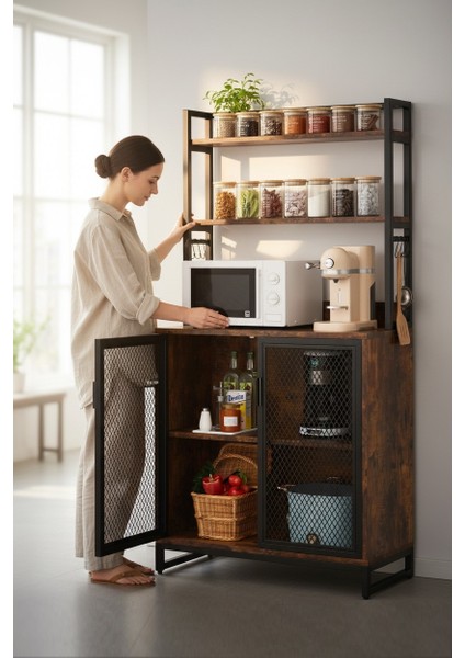 Tel Kapaklı Mutfak Banyo Düzenleyici Raf Kahve Köşesi Çok Amaçlı Raf