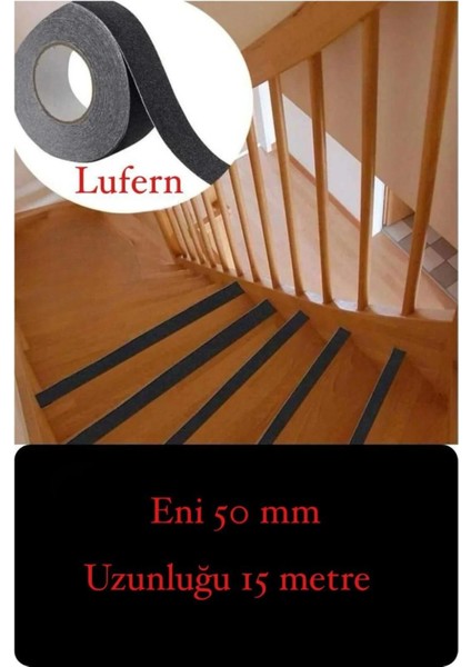 Premium 50MM x 15MT Siyah Kaydırmaz Bant Yapışkanlı Merdiven Basamak Zemin Güçlü Tutunabilen Halı modelleri