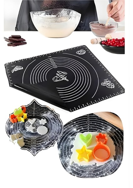 Mytechcat® Silikon Çok Amaçlı Geniş Hamur Matı Hamur Açma Matı 40*50 cm