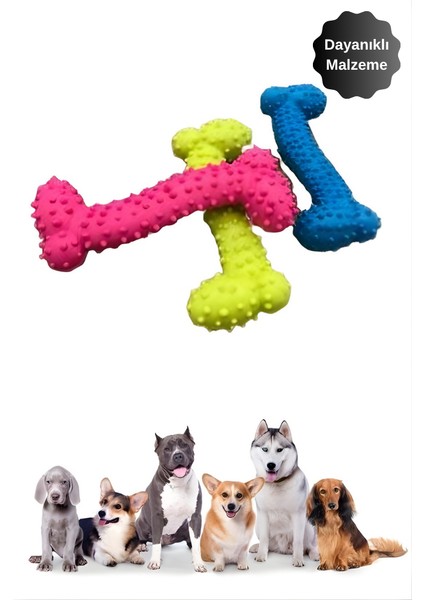 Mytechcat® Tiny Kemik Oyuncağı Tırtıklı Yüzey Küçük Kemik Plastik Köpek Oyuncağı