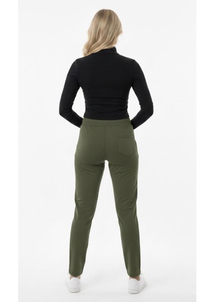 Kadın Haki 2 Iplik Eşofman Alt Cepli Klasik PAÇA-P376 modelleri