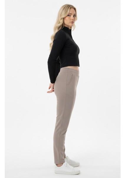 Kadın Bej 2 Iplik Eşofman Alt Cepli Klasik PAÇA-P376 fiyatları