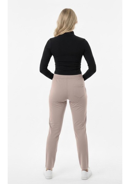 Kadın Bej 2 Iplik Eşofman Alt Cepli Klasik PAÇA-P376 modelleri