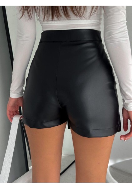 Deri Şort Etek modelleri