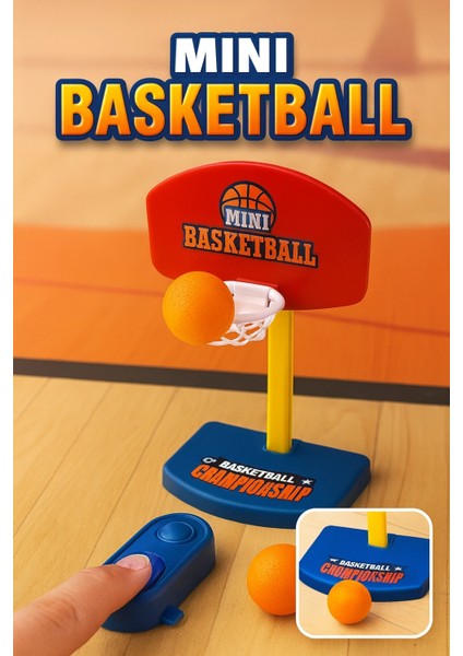 Buğz Mini Basketbol Oyunu Seti – 2 Top Dahil, Fırlatma Mekanizmalı Eğlenceli Masa Oyuncağı (3+ Yaş)