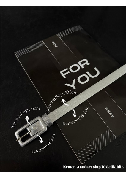 Dikdörtgen Kaplama Tokalı Ince Kadın Pantolon Kemeri, Ceket Kemeri, Gömlek Kemeri