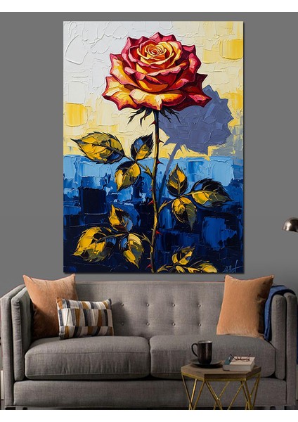 Güllü Mozaik Soyut Çiçekler Dekoratif Kanvas - Mdf Ahşap Tablo modelleri