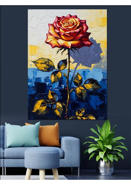 Güllü Mozaik Soyut Çiçekler Dekoratif Kanvas - Mdf Ahşap Tablo fırsatları