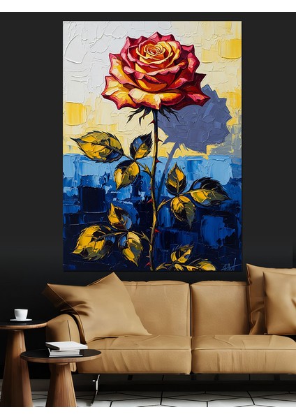 Güllü Mozaik Soyut Çiçekler Dekoratif Kanvas - Mdf Ahşap Tablo indirimleri
