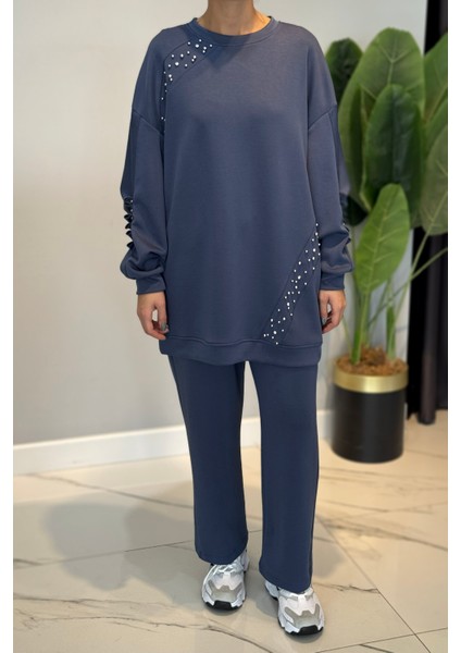 Taş Detaylı Modal Takım 120304 Indigo fırsatları