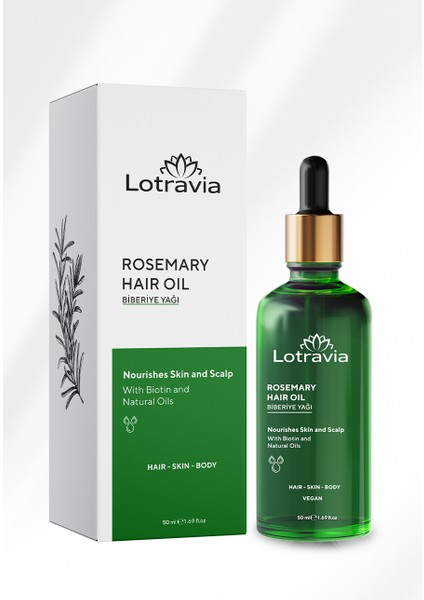 Biberiye Yağı | Saç Bakım Yağı – Saç Dökülmesine Karşı, Hızlı Uzama, Yoğun Onarım