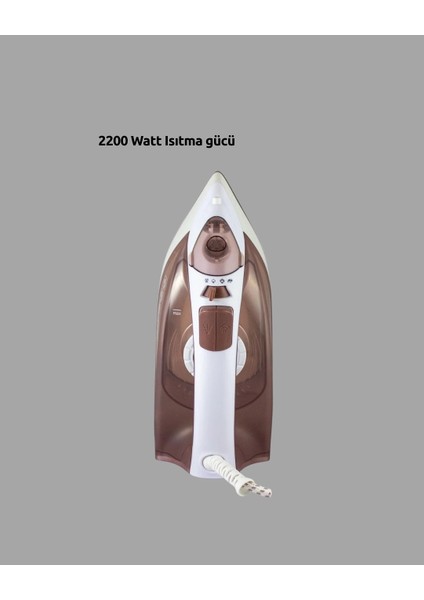 Buğz 2200 Watt Buharlı Ütü Kahverengi Seramik Taban Şok Buharlı fırsatları