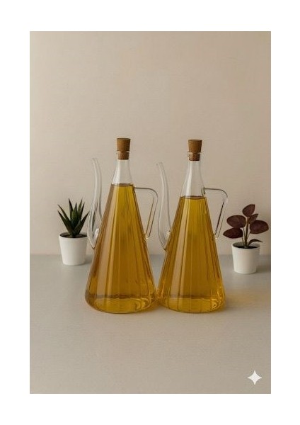 Borosilikat Cam 2'li Glazzy Çizgili Tasarım Yağlık & Sosluk 500 ml ( Stantsız) fiyatları