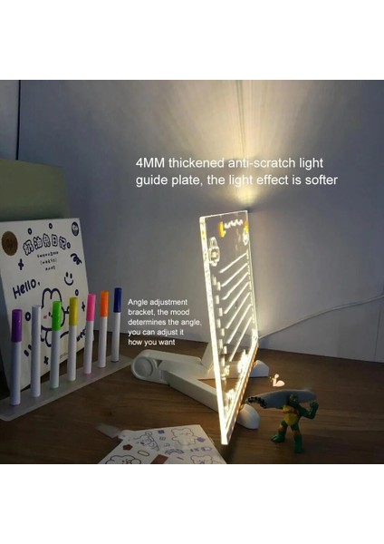 12 Inc LED Işıklı Çizim Tahtası Ayarlanabilir Stant ve Kalemleri Çizim Tahtası 30X20 (5047) fiyatları