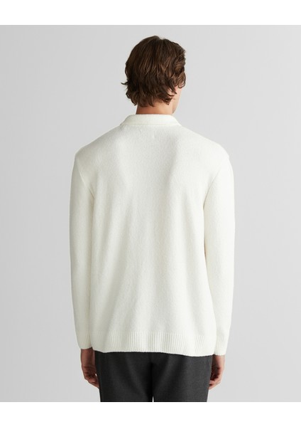 Erkek Beyaz Relaxed Fit Fermuarlı Triko 8925351T.113 fiyatları