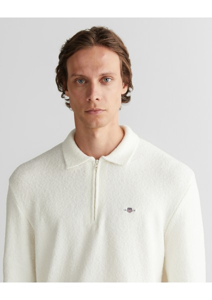 Erkek Beyaz Relaxed Fit Fermuarlı Triko 8925351T.113 fırsatları