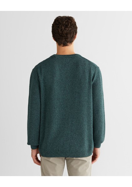 Erkek Yeşil Relaxed Fit Bisiklet Yaka Triko 8925338T.374 fiyatları