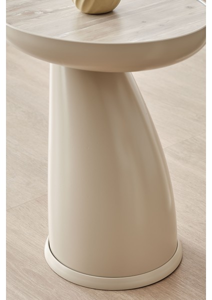 Elips 3'lü Sehpa, Yan Sehpa, Zigon Sehpa -Bej & Soho ( Bej Renk ) Desenli Renk Tabla modelleri