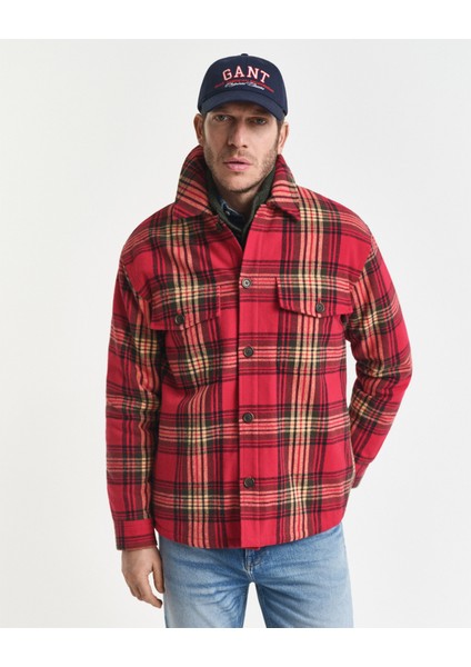 Erkek Kırmızı Relaxed Fit Gömlek Yaka Ceket 3250295.629