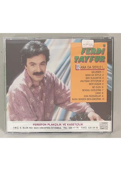 Ferdi Tayfur Bana Da Söyle CD (Jelatininde Sıfır Orijinal 1991 Dönem Baskı Cd) fiyatları