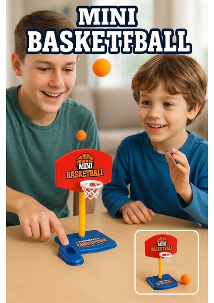 Buğz Çocuklar Için Mini Masaüstü Basketbol Oyunu Fırlatma Butonlu Eğlenceli Basket Seti + 2 Top