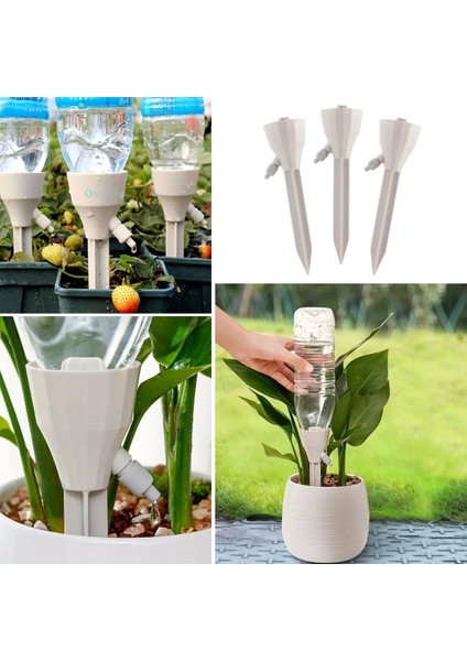 Buğz Ayarlanabilir Akış Hızına Sahip Damlama Sulama Çivileri 3lü Otomatik Bitki Sulama Aparatı Tüm Pet Şişelere Uyumlu