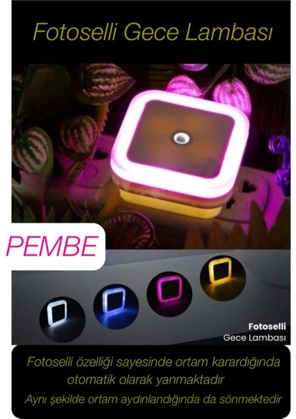 Fotoselli Gece Lambası Karanlıkta Otomatik Yanıp Sönen Aydınlığa Duyarlı Koridor Antre Loş LED Işık