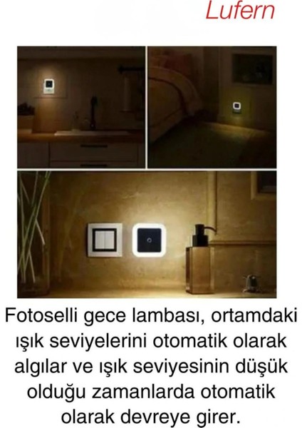 Fotoselli Gece Lambası Karanlıkta Otomatik Yanıp Sönen Aydınlığa Duyarlı Koridor Antre Loş LED Işık modelleri