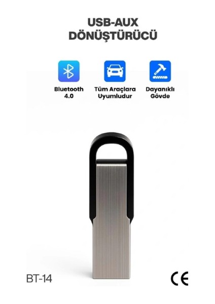 Buğz Araç Teyp Bluetooth Çevirici USB Dönüştürücü