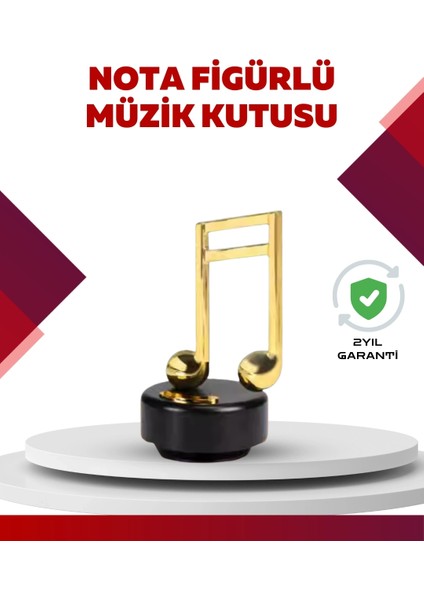 Buğz Altın Nota Temalı Müzik Kutusu Müzikli Hediyelik
