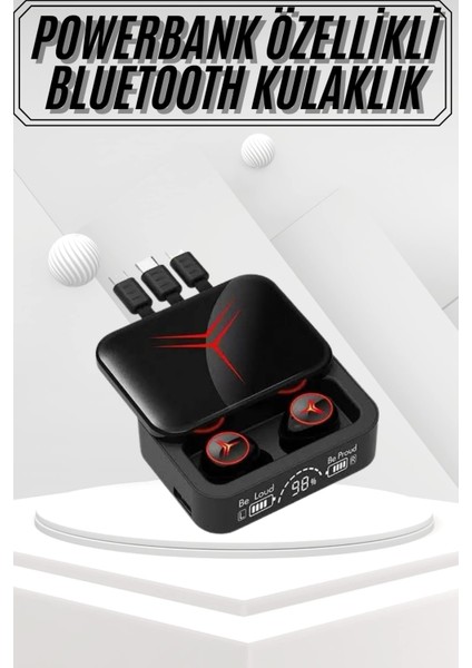 Kablosuz Bluetooth Kulaklık Powerbank Özellikli Göstergeli Hd Mikrofon - ER001Y-53E514
