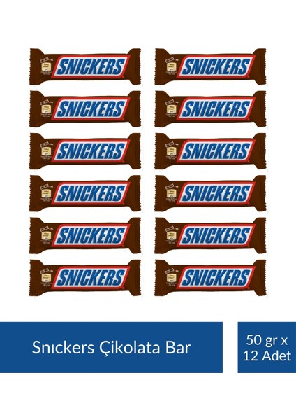 Snıckers Çikolata Bar 50 gr x 12 Adet