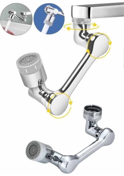 Buğz Dönen Musluk Başlığı 1080 Derece Ayarlanabilir Filtreli Sprey Uç modelleri